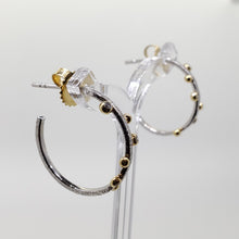 Load image into Gallery viewer, Platinum and Gold Hoop Earrings
