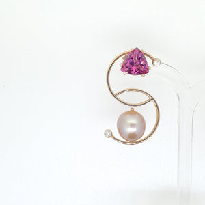 Pink Pearl and Pink Topaz Earrings