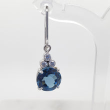 Load image into Gallery viewer, London Blue Topaz Round Drop Earrings
