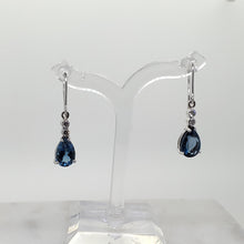 Load image into Gallery viewer, London Blue Topaz Droplet Earrings
