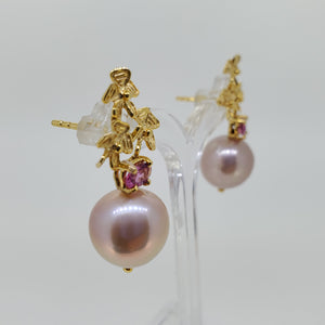 Pink Akoya Pearl Earrings