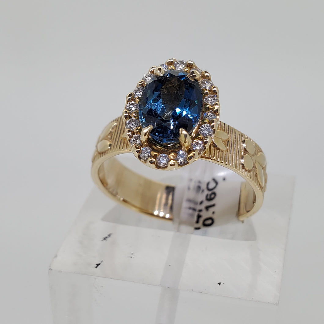 London Blue Topaz  Diamond Ring