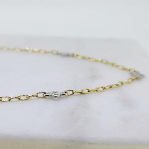 Handnade By The Yard Platinum & 18k Gold Necklace